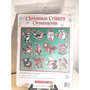 New Vintage Dimensions Christmas Ornaments Critters Cross Stitch Kit 8414